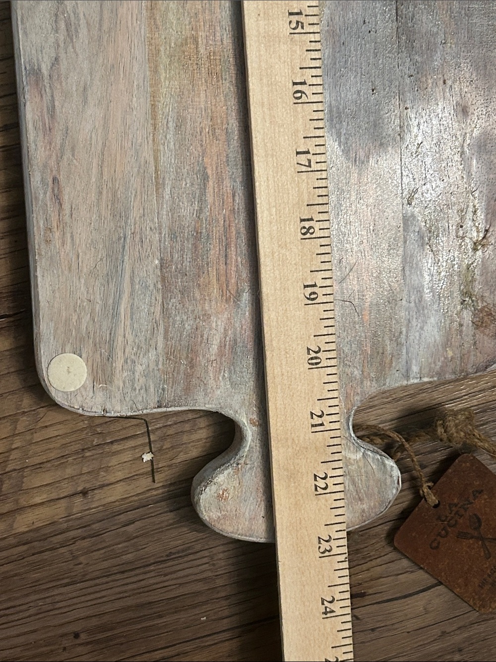 Wooden Serving Board in Light Washed White 23” x 8” - Picture 3 of 4